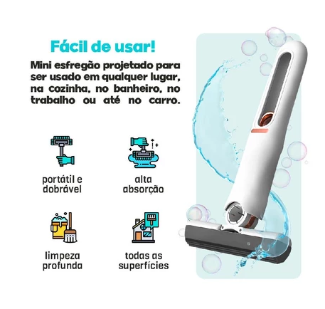 Mini Esfregão Absorvente Mop Limpeza Multifuncional